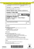 Pearson Edexcel Level 1&sol;Level 2 GCSE &lpar;9-1&rpar; MAY 2025 - RELIGIOUS STUDIES A PAPER 1&colon; Area of Study 1- Study of Religion Option 1C - Islam QUESTION PAPER And MARK SCHEME MERGED