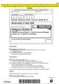 Pearson Edexcel Level 1&sol;Level 2 GCSE &lpar;9-1&rpar; MAY 2025 - RELIGIOUS STUDIES A PAPER 2&colon; Area of Study2 - Study of Second Religion Option 2A - Catholic Christianity QUESTION PAPER And MARK SCHEME MERGED