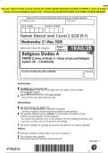 Pearson Edexcel Level 1&sol;Level 2 GCSE &lpar;9-1&rpar; MAY 2025R-ELIGIOUS STUDIES A PAPER 2&colon; Area of Study 2- Study of Second Religion Option 2B - Christianity QUESTION PAPER And MARK SCHEME MERGED