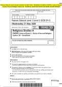 Pearson Edexcel Level 1&sol;Level 2 GCSE &lpar;9-1&rpar; MAY 2025 - RELIGIOUS STUDIES A PAPER 2&colon; Area of Study 2Study of Second Religion Option 2D - Buddhism QUESTION PAPER And MARK SCHEME MERGED