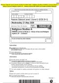 Pearson Edexcel Level 1&sol;Level 2 GCSE &lpar;9-1&rpar; MAY 2025 - Religious Studies A PAPER 2&colon; Area of Study 2 - Study of Second Religion Option 2F - Judaism QUESTION PAPER And MARK SCHEME MERGED