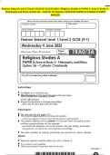 Pearson Edexcel Level 1&sol;Level 2 GCSE &lpar;9-1&rpar; JUNE 2025 -Religious Studies A PAPER 3&colon; Area of Study 3 - Philosophy and Ethics Option 3A - Catholic Christianity QUESTION PAPER And MARK SCHEM&Mcy;E MERGED