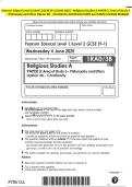 Pearson Edexcel Level 1&sol;Level 2 GCSE &lpar;9-1&rpar; JUNE 2025 - Religious Studies A PAPER 3&colon; Area of Study 3 Philosophy and Ethics Option 3B - Christianity QUESTION PAPER And MARK SCHEME MERGED