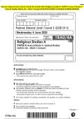 Pearson Edexcel Level 1&sol;Level 2 GCSE &lpar;9-1&rpar; JUNE 2025-Religious Studies A PAPER 4&colon; Area of Study 4 - Textual Studies Option 4A - Mark's Gospel QUESTION PAPER And MARK SCHEME MERGED