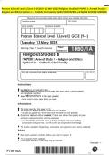 Pearson Edexcel Level 1&sol;Level 2 GCSE &lpar;9-1&rpar; MAY 2025-Religious Studies B PAPER 1&colon; Area of Study 1 Religion and Ethics Option 1A - Catholic Christianity QUESTION PAPER And MARK SCHEME MERGED