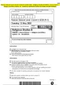Pearson Edexcel Level 1&sol;Level 2 GCSE &lpar;9-1&rpar; MAY 2025 - Religious Studies B PAPER 1&colon; Area of Study 1 - Religion and Ethics Option 1D - Buddhism QUESTION PAPER And MARK SCHEME MERGED
