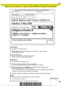 Pearson Edexcel Level 1&sol;Level 2 GCSE &lpar;9-1&rpar; MAY 2025- Religious Studies B PAPER 1&colon; Area of Study 1 - Religion and Ethics Option 1F - Judaism QUESTION PAPER And MARK SCHEME MERGED