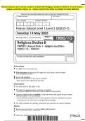 Pearson Edexcel Level 1&sol;Level 2 GCSE &lpar;9-1&rpar; MAY 2025-Religious Studies B PAPER 1&colon; Area of Study 1 Religion and Ethics Option 1G - Sikhism QUESTION PAPER And MARK SCHEME MERGED
