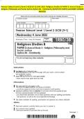 Pearson Edexcel Level 1&sol;Level 2 GCSE &lpar;9-1&rpar; JUNE 2025 -Religious Studies B PAPER 3&colon; Area of Study 3 - Religion&comma; Philosophy and Social Justice Option 3B - Christianity QUESTION PAPER And MARK SCHEME MERGED