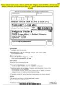 Pearson Edexcel Level 1&sol;Level 2 GCSE &lpar;9-1&rpar; JUNE 2025- Religious Studies B PAPER 3&colon; Area of Study 3 - Religion&comma; Philosophy and Social Justice Option 3G - Sikhism QUESTION PAPER And MARK SCHEME MERGED