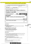 Pearson Edexcel Level 1&sol;Level 2 GCSE &lpar;9-1&rpar; JUNE 2025-Russian PAPER 1&colon; Listening and understanding in Russian Higher tier QUESTION PAPER And MARK SCHEME MERGED