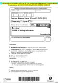 Pearson Edexcel Level 1&sol;Level 2 GCSE &lpar;9&ndash;1&rpar; JUNE 2025-Russian PAPER 4&colon; Writing in Russian Foundation tier QUESTION PAPER And MARK SCHEME MERGED