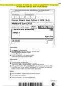 Pearson Edexcel Level 1&sol;Level 2 GCSE &lpar;9-1&rpar; JUNE 2025 -Combined Science PAPER 4&colon; Biology Higher Tier QUESTION PAPER And MARK SCHEME MERGED
