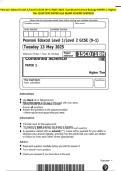 Pearson Edexcel Level 1&sol;Level 2 GCSE &lpar;9-1&rpar; MAY 2025 -Combined Science Biology PAPER 1&colon; Higher Tier QUESTION PAPER And MARK SCHEME MERGED