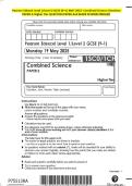 Pearson Edexcel Level 1&sol;Level 2 GCSE &lpar;9-1&rpar; MAY 2025- Combined Science Chemistry PAPER 4&colon; Higher Tier QUESTION PAPER And MARK SCHEME MERGED