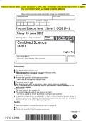Pearson Edexcel Level 1&sol;Level 2 GCSE &lpar;9-1&rpar; JUNE 2025 -Combined Science Chemistry PAPER 5 Higher Tier QUESTION PAPER And MARK SCHEME MERGED