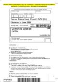 Pearson Edexcel Level 1&sol;Level 2 GCSE &lpar;9-1&rpar; JUNE 2025 - Combined Science PHYSICS PAPER 6 Foundation Tier QUESTION PAPER And MARK SCHEME MERGED