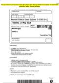 Pearson Edexcel Level 1&sol;Level 2 GCSE &lpar;9&ndash;1&rpar; MAY 2025- Biology PAPER 1 Foundation Tier QUESTION PAPER And MARK SCH&IEcy;&Mcy;&IEcy; &Mcy;&IEcy;RGED