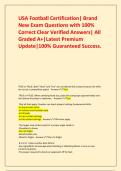 USA Football Certification| Brand New Exam Questions with 100% Correct Clear Verified Answers| All Graded A+|Latest Premium Update|100% Guaranteed Success.