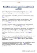 Iowa Life Insurance Questions and Correct  Answers 