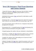 Iowa Life Insurance&colon; Final Exam Questions  and Correct Answers 
