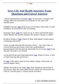 Iowa Life And Health insurance Exam  Questions and Correct Answers 