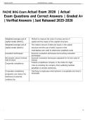 FACHE BOG Exam Actual Exam 2026  &vert; Actual  Exam Questions and Correct Answers &vert; Graded A&plus;  &vert; Verified Answers &vert; Just Released 2025-2026 