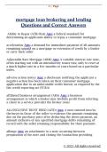 mortgage loan brokering and lending  Questions and Correct Answers 