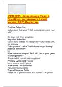 PCB 3233 - Immunology Exam 4 Questions and Answers Latest Version 2025 Graded A&plus;&period;