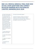 NUR 1211 MEDICAL SURGICAL FINAL EXAM 2026  ACTUAL EXAM QUESTIONS AND CORRECT  DETAILED ANSWERS WITH RATIONALES  &lpar;VERIFIED ANSWERS&rpar;2025-2026 