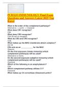 PCB3233 IMMUNOLOGY Final Exam Questions and Answers Latest 2025 Top Rated
