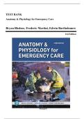 TEST BANK For Anatomy and Physiology for Emergency Care&comma; 3rd Edition By Bledsoe&vert; All Chapter's 1 - 20 &vert; Complete test guide&comma; exam questions and verified answers&period;