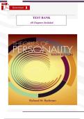 Test Bank for Theories of Personality&comma; 10th Edition by Ryckman &vert; Complete Exam Questions & Verified Answers