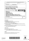 Pearson Edexcel as level History |question paper    |2025|8HI0/2d
