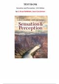 Test Bank - Sensation and Perception, 11th Edition (Goldstein, 2021), Chapter 1-16 | All Chapters