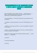 FUNDAMENTALS OF NURSING EXAM 1 WITH 100&percnt; CORRECT ANSWERS 2025