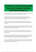 CA Branch 2 Field Rep Study Guide Exam with Complete Solutions 2025&sol;2026 &lpar;Graded A&plus;&rpar;