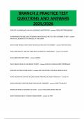 BRANCH 2 PRACTICE TEST QUESTIONS AND ANSWERS 2025&sol;2026