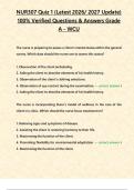 NUR307 Quiz 1 &lpar;Latest 2026&sol; 2027 Update&rpar; 100&percnt; Verified Questions & Answers Grade A - WCU