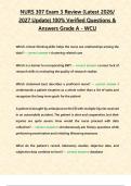 NURS 307 Exam 3 Review &lpar;Latest 2026&sol; 2027 Update&rpar; 100&percnt; Verified Questions & Answers Grade A - WCU