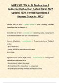 NURS 307&colon; WK 4- GI Dysfunction & Endocrine Dysfunction &lpar;Latest 2026&sol; 2027 Update&rpar; 100&percnt; Verified Questions & Answers Grade A - WCU