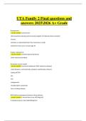 UTA Family 2 Final &vert; Verified Questions & Correct Answers &vert; Latest A&plus; Grade &vert; 2025&sol;2026 Edition