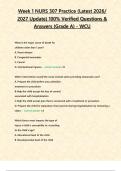 Week 1 NURS 307 Practice &lpar;Latest 2026&sol; 2027 Update&rpar; 100&percnt; Verified Questions & Answers &lbrace;Grade A&rcub; - WCU