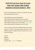 Week 1 NURS 307 Practice &lpar;Latest 2026&sol; 2027 Update&rpar; 100&percnt; Verified Questions & Answers &lbrace;Grade A&rcub; - WCU