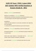 NURS 307 Exam 1 PEDS &lpar;Latest 2026&sol; 2027 Update&rpar; 100&percnt; Verified Questions & Answers &lbrace;Grade A&rcub; - WCU