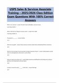 USPS Sales & Services Associate Training &ndash; 2025&sol;2026 Class Edition Exam Questions With 100&percnt; Correct Answers