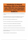 Introduction To Network Simulations With Cisco Modeling Labs &vert; CMLLAB&period; Exam Questions and Answers &vert;Latest 2025&sol;2026 &vert; Graded A&plus;