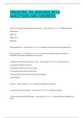 Pediatric RN Exam 2025&sol;2026 &ndash; Complete Study Guide with Verified Questions and Correct Answers