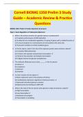 Cornell BIOMG 1350 Prelim 3 Study  Guide &ndash; Academic Review & Practice  Questions