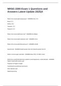 NRSG 2200 Exam 1 Questions and Answers Latest Update 2025